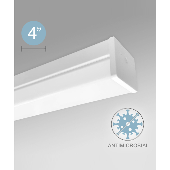 Antimicrobial Surface-Mounted Linear Block LED Ceiling Light