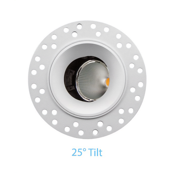 2.5-Inch Trimless Recessed 25º Tilt Adjustable LED Light