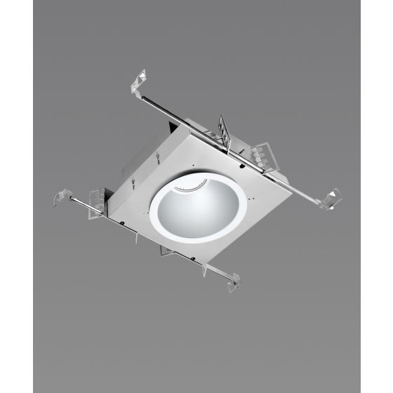 Product rendering of the 14135-4-O 4-inch open MRI light showing separate light module and fixture housings with external power supply