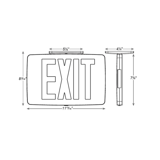 Alcon 16123 Thin Die-Cast Aluminum LED Exit Sign