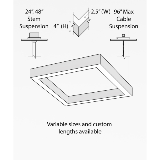 Alcon Lighting's 12100-20-SQ-P square pendant light shown with a black finish and a flushed lens.