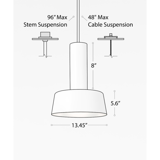 Industrial LED Cylinder Pendant Pan Light