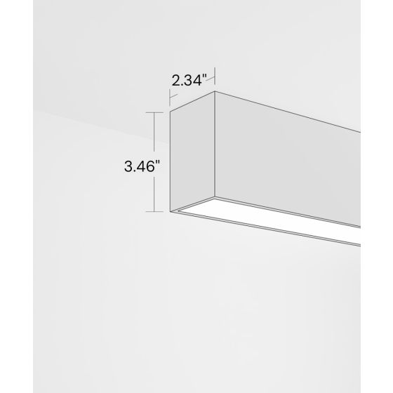 Alcon 12100-21-W, wall linear ceiling light shown in silver finish and with a flush trim-less lens.