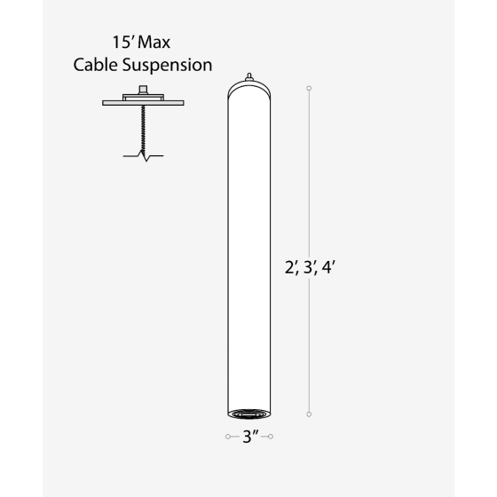 Vertical Tube LED Cylinder Pendant Light