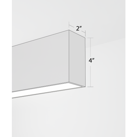 Alcon 12100-20-S, surface linear ceiling light shown in white finish and with a flush trim-less lens.