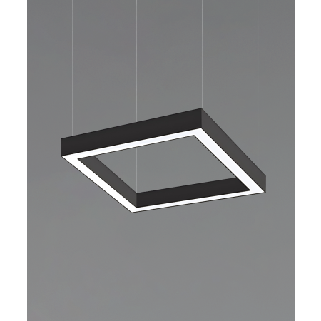 Alcon Lighting's 12100-20-SQ-P square pendant light shown with a black finish and a flushed lens.