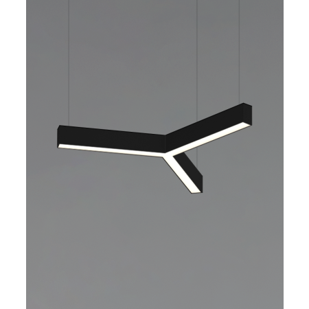 Alcon 12100-20-Y, suspended commercial pendant light shown in black finish and with a flush trim-less lens.