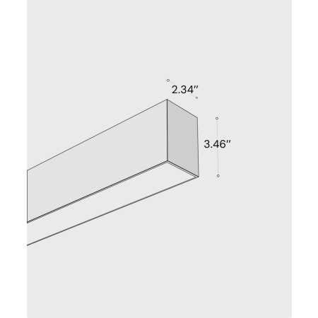 12100-22-S linear LED ceiling light shown with black finish and diffuser lens