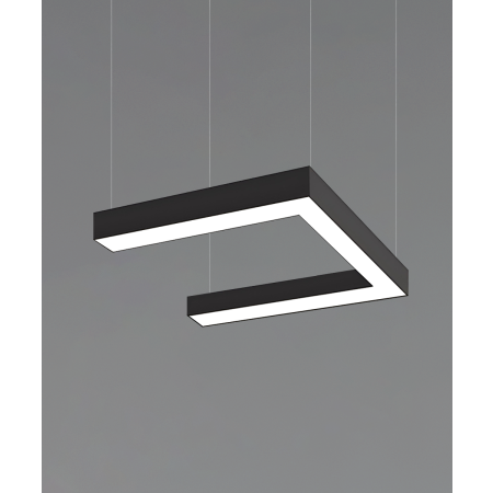 Alacon 12100-40-P-U, U-shaped pendant light shown in with black finish and a flushed lens.