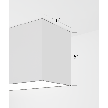 Alcon 12100-66-S, surface linear ceiling light shown in white finish and with a flush trim-less lens.