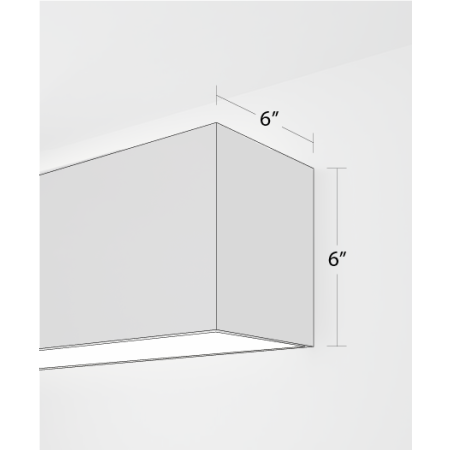 Alcon 12100-66-W, surface mount linear wall light shown in black finish and with a flush trimless bottom lens.