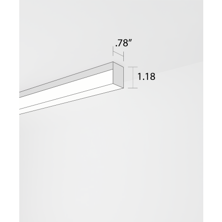 Alcon 12100-8-S, surface linear ceiling light shown in silver finish and with a flush trim-less lens.