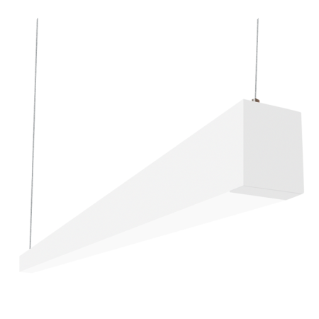 Alcon Lighting 22145-8 Beam 253 Series 8 Foot Linear Suspension Lighting LED Linear Pendant Architectural Lighting | 4000K - 7000 Lumen - Non-Dimmable - White Finish