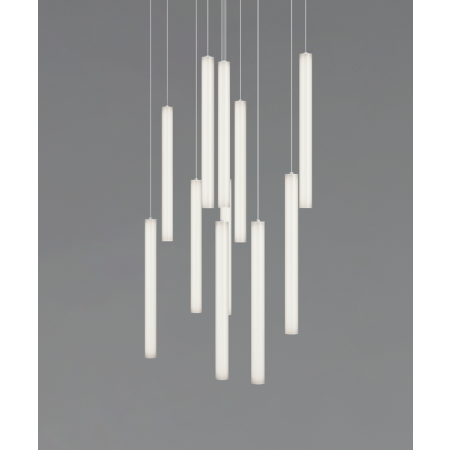 11-Light LED Vertical Tube Suspension Chandelier 