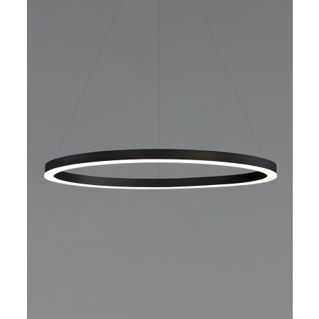 Alcon 12233-P, suspended commercial pendant light shown in black finish and with a flush trim-less lens.