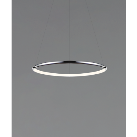 Alcon 12237-P, suspended commercial pendant ring light shown in silver finish and with a flush trim-less internal lens.