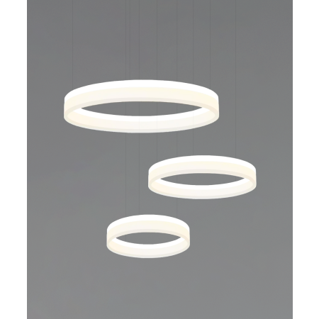 Alcon 12246, LED 3 tier ring pendant light shown in white finish.