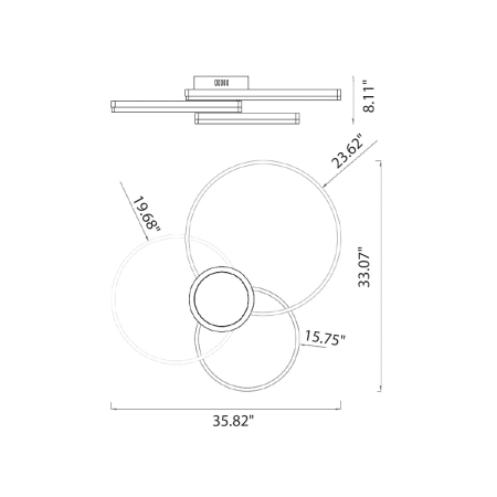 Architectural 3-Tier Ring Surface-Mounted LED Light 