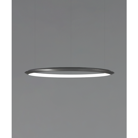 Alcon 12279-1-P, suspended commercial 1 tiered ring pendant light shown in black finish.