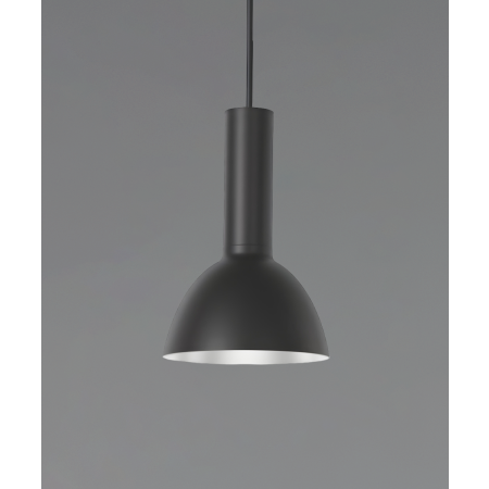 Alcon 12302-P-DM, suspended commercial pendant light shown in black finish and with a flush trim-less lens.