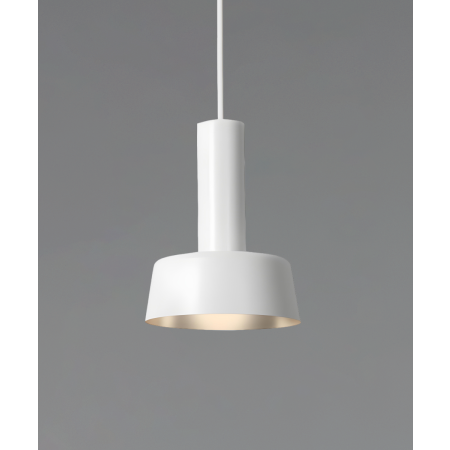 Alcon 12302-P-DP, suspended commercial pendant light shown in white finish and with a flush trim-less lens.