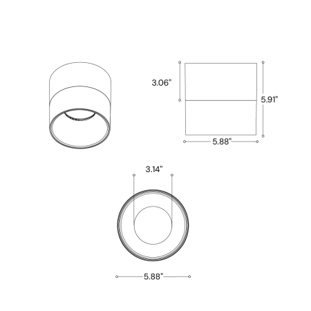 6-Inch Beveled Cylinder LED Ceiling Light