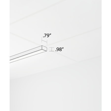 Alcon 14030-10-LVR-S, T-bar attaching surface linear ceiling light shown in silver and with a louvered lens.