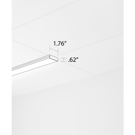 Alcon 14030-20--S, T-bar attaching surface linear ceiling light shown in silver and with a flush lens.