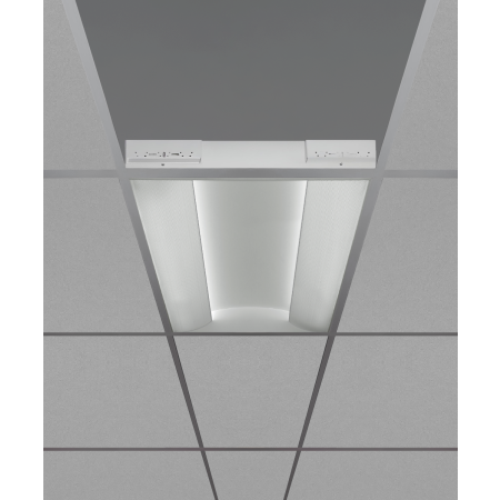 Alcon Lighting 14080 side cove LED troffer panel light shown in white finish. 