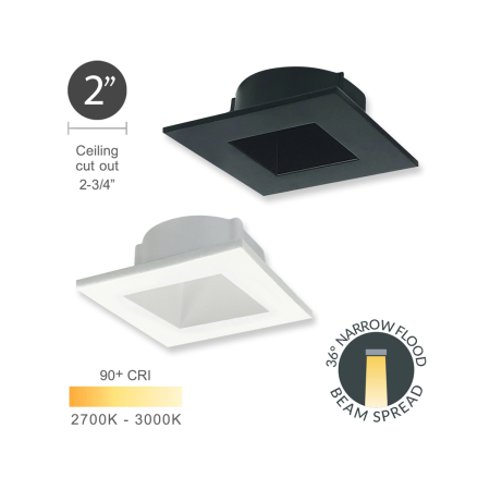 2-Inch Square Recessed Miniature LED Light