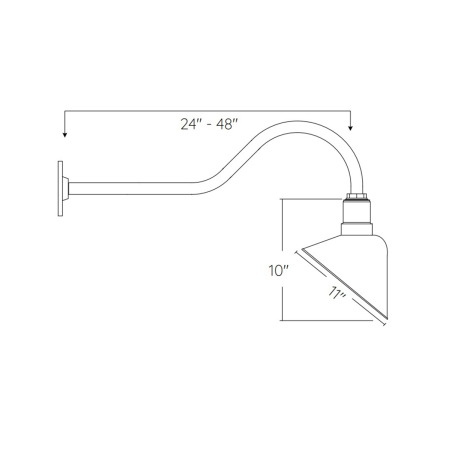 15242 gooseneck sign and barn light product rendering shown with a red finish 