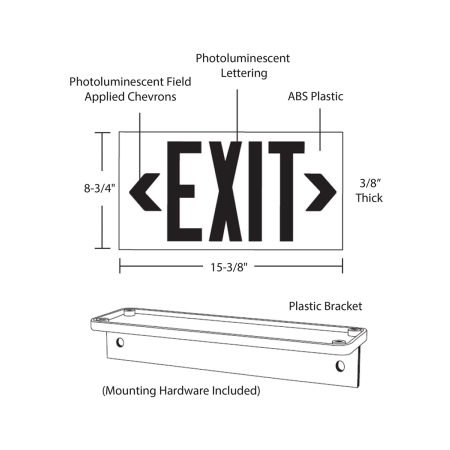 Alcon Lighting 16117 Photoluminescent LED Exit Sign