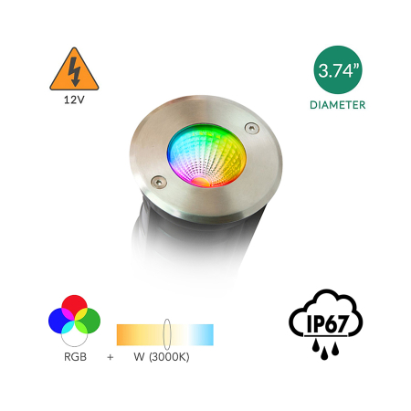 Outdoor Remote-Controlled RGBW Color-Changing LED Well Light