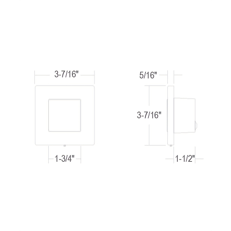 Alcon Lighting 9053 Ara LED Architectural Square Translucent Open Lens Recessed Pathway/Step Light.