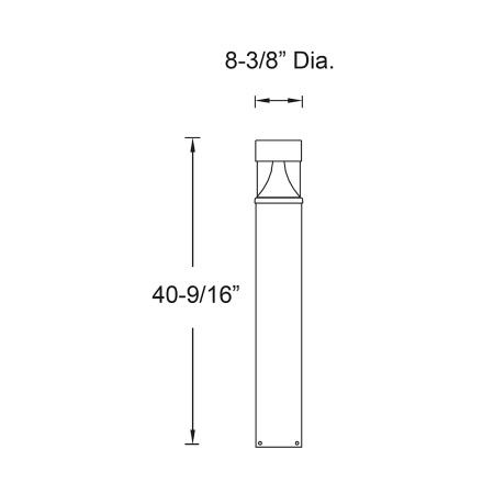 Alcon 9093 Baliz LED 40.5 Inch Flat Top Sand Blasted Louver High Efficiency Bollard Pathway Lighting