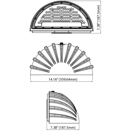 Alcon 16050 Outdoor Half-Moon LED Wall Pack 