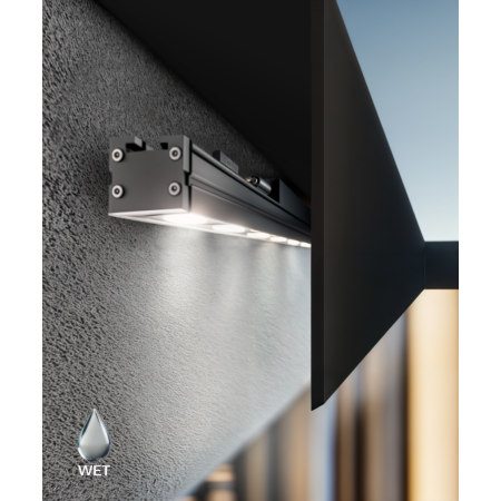 Alcon 11245 outdoor linear wall wash LED light shown in a silver finish.