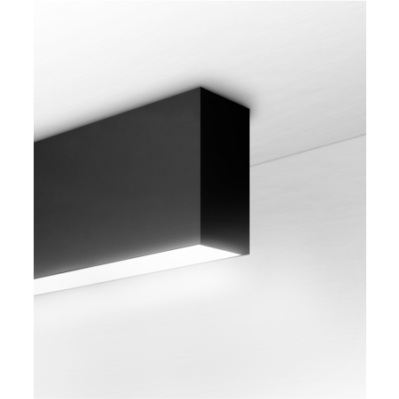 Alcon 12100-20-S, surface linear ceiling light shown in white finish and with a flush trim-less lens.