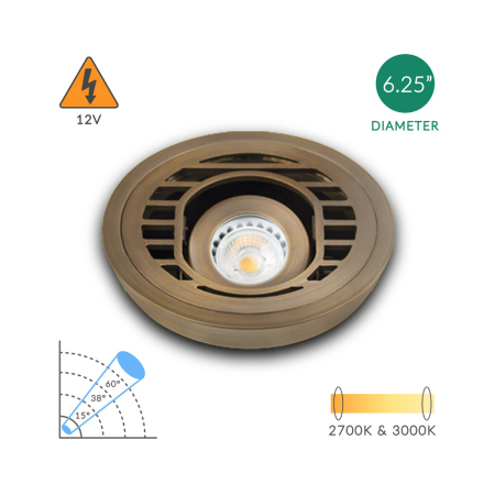 Alcon 9031 Low-Voltage 6-Inch Adjustable In-Ground LED Well Light