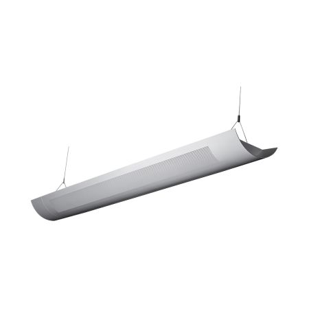 Alcon Lighting Ashton 10103-8 Half Perforated 8 Foot T8 and T5HO Fluorescent Architectural Linear Suspended Light Fixture – Uplight (Direct) and Downlight (Indirect)