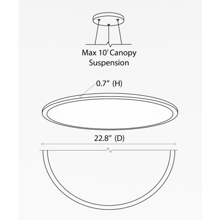 Alcon 12290-P, suspended commercial inverted-dome pendant light shown in white finish.