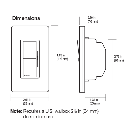 Lutron DVCL-153P-WH Diva LED+ Dimmer 