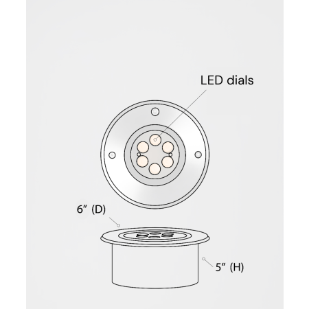 The 14127-6 in-ground well light by Alcon Lighting with a clear, 6-inch shatterproof lens shown with a stainless steel finish