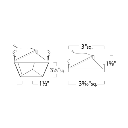 3-Inch Architectural Square Trimless LED Recessed Light