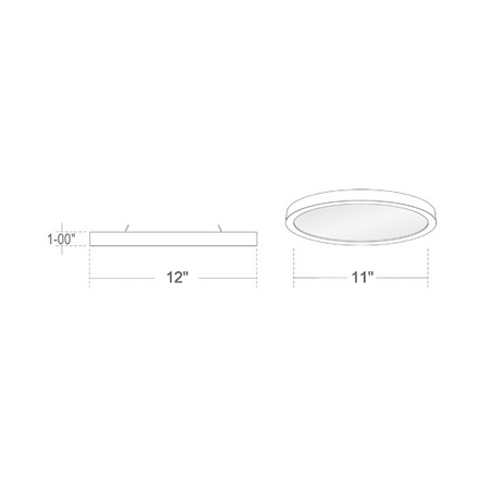 Alcon Lighting 11170-12 Disk Architectural LED 12 Inch Round Surface Mount Direct Down Light 