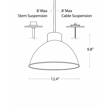 Alcon Lighting 12345 LED Dome Pendant light shown in black satin finish.