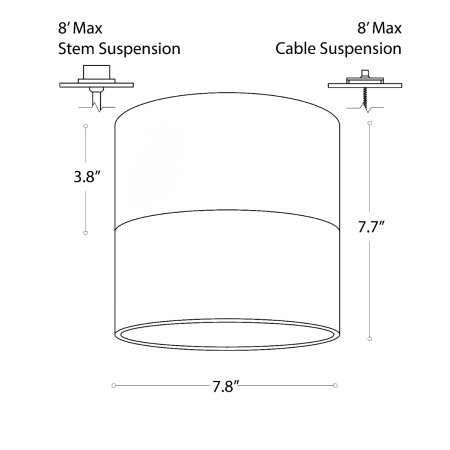 8-Inch Beveled Cylinder LED Pendant Light