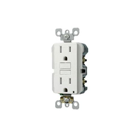 Leviton X7599-3W 15-Amp 125-Volt Tamper Resistant SmartLockPro Slim GFCI Receptacle, White