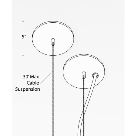 5-Inch Canopy Kit for Sloped/Vaulted Ceilings with Adjustable Aircraft Cable