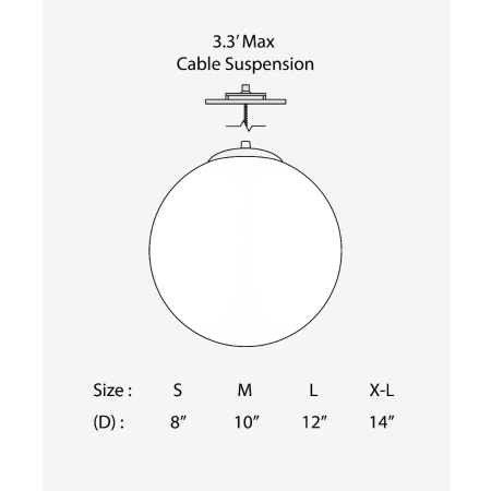 Product rendering of the 12213 glass globe pendant light by Alcon Lighting